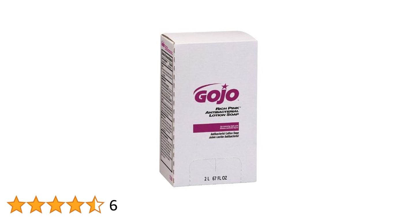 GOJO Industries 315-7220-04 Rich Pink Antibacterial Lotion Soap, 2000 mL (Pack of 4)