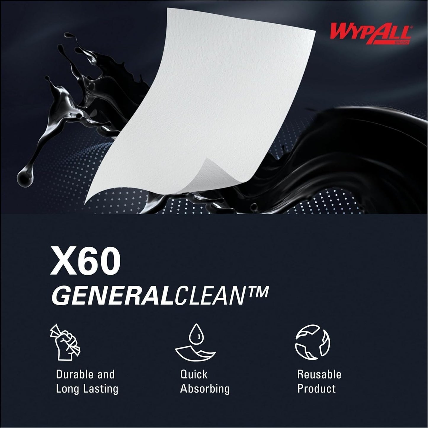 Kimberly-Clark® WYPALL X60 Wipers Jumbo Roll, Unscented, 12 1/2" x 13 2/5"