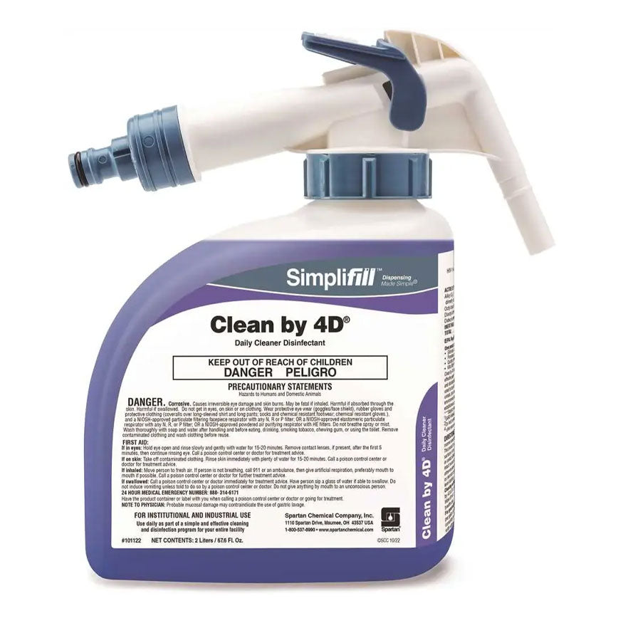 Spartan Simplifill Clean by 4D, Healthcare Disinfectant Concentrate - Case Of 2