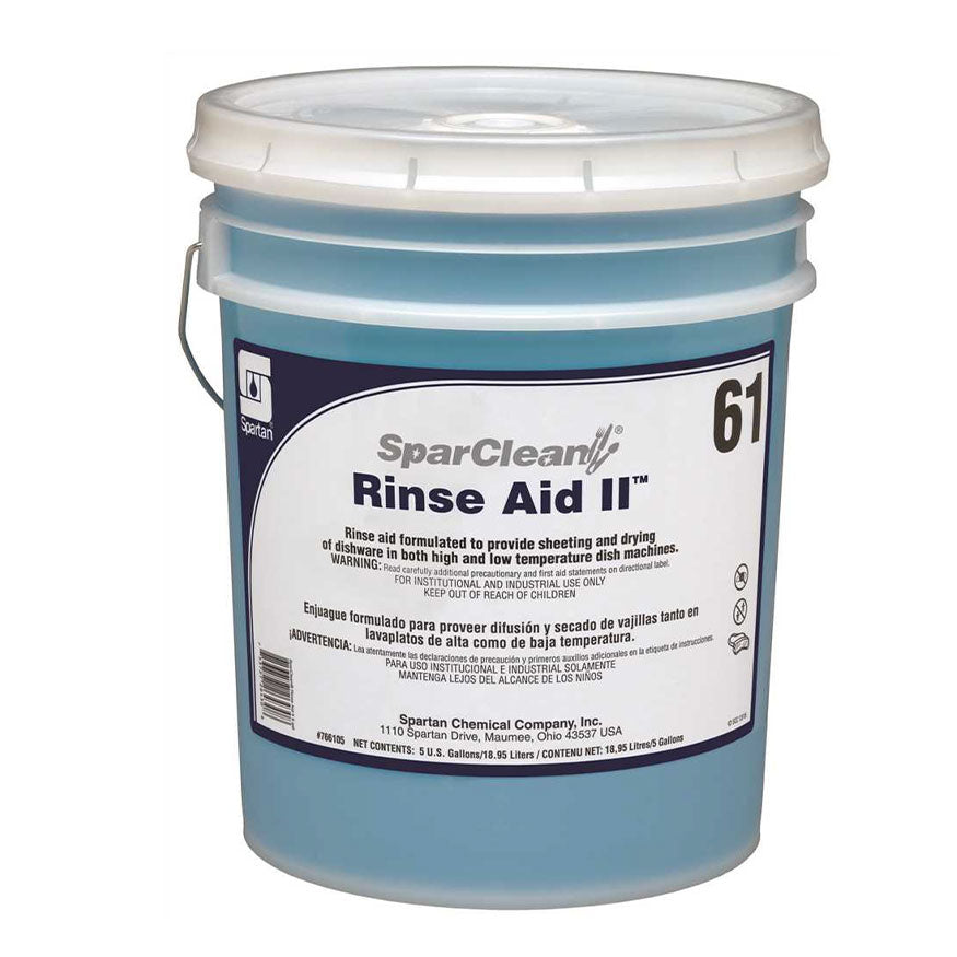 Spartan SparClean Rinse Aid II, #61 PH, 5 Gal/Pail
