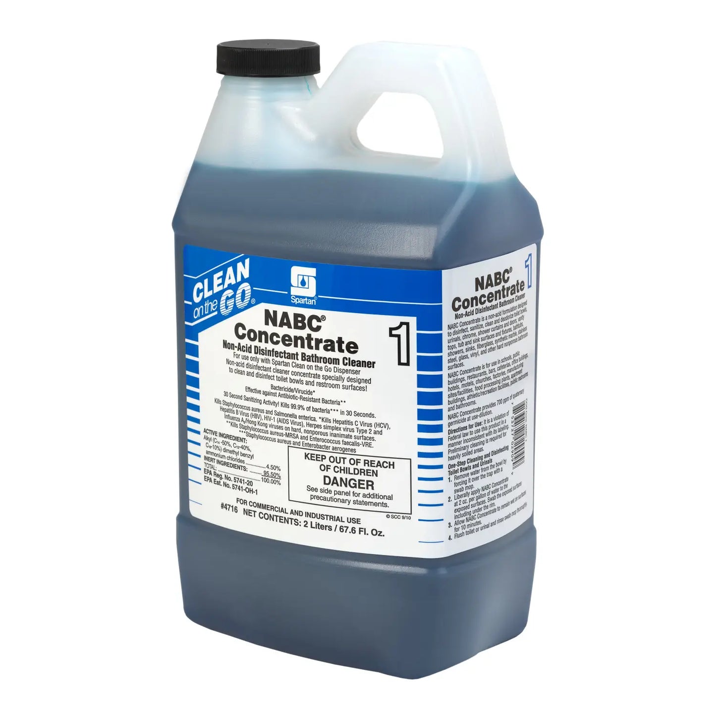 Spartan NABC Neutral COG Bathroom Restroom Disinfectant - 2L, 4/CS