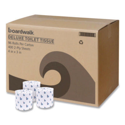Boardwalk® 2-Ply Toilet Tissue, Septic Safe, White, 400 Sheets/Roll
