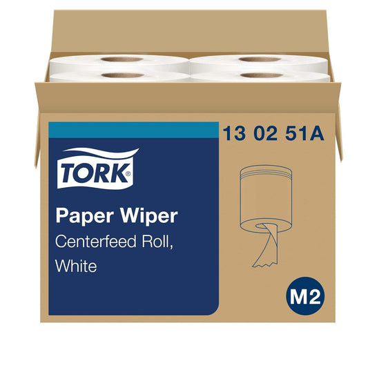 Tork Centerfeed Paper Wiper White M2, 100% Recycled, 4 x 325 Sheets, 130251A