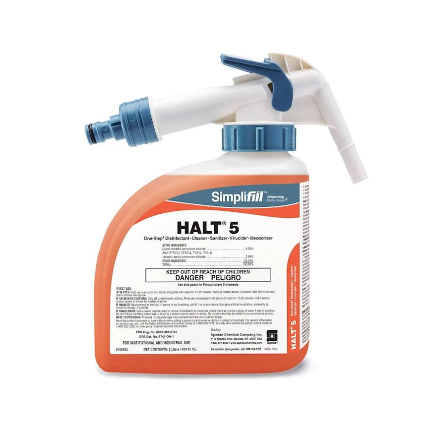 Spartan Simplifill Halt 5,  One-Step Cleaner Disinfectant Concentrate - Case Of 2