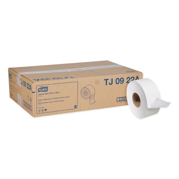 Tork Universal Jumbo Bath Tissue, Septic Safe, 2-Ply, White, 3.48" x 1,000 ft, 12/Carton