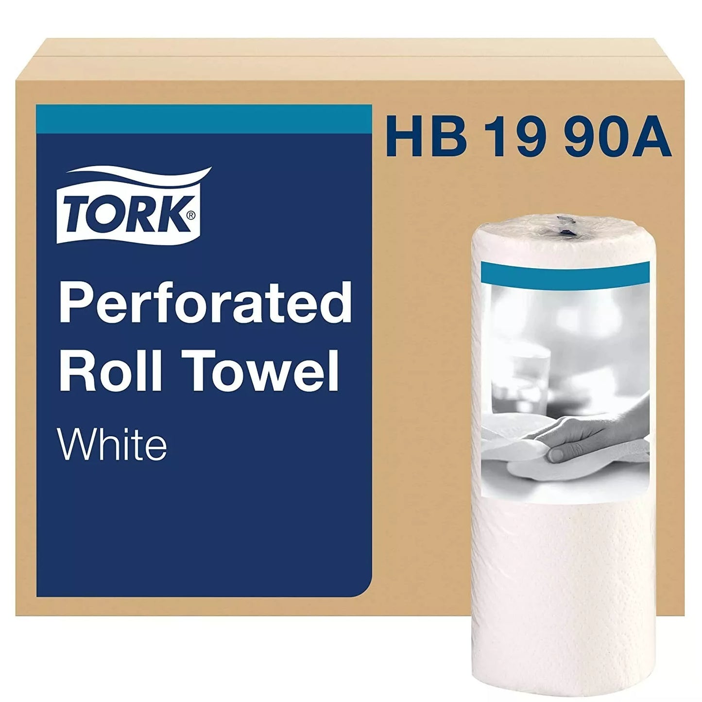 Tork HB1990A Perforated Paper Roll Towel, 2-Ply, 11" Width x 9" Length, White