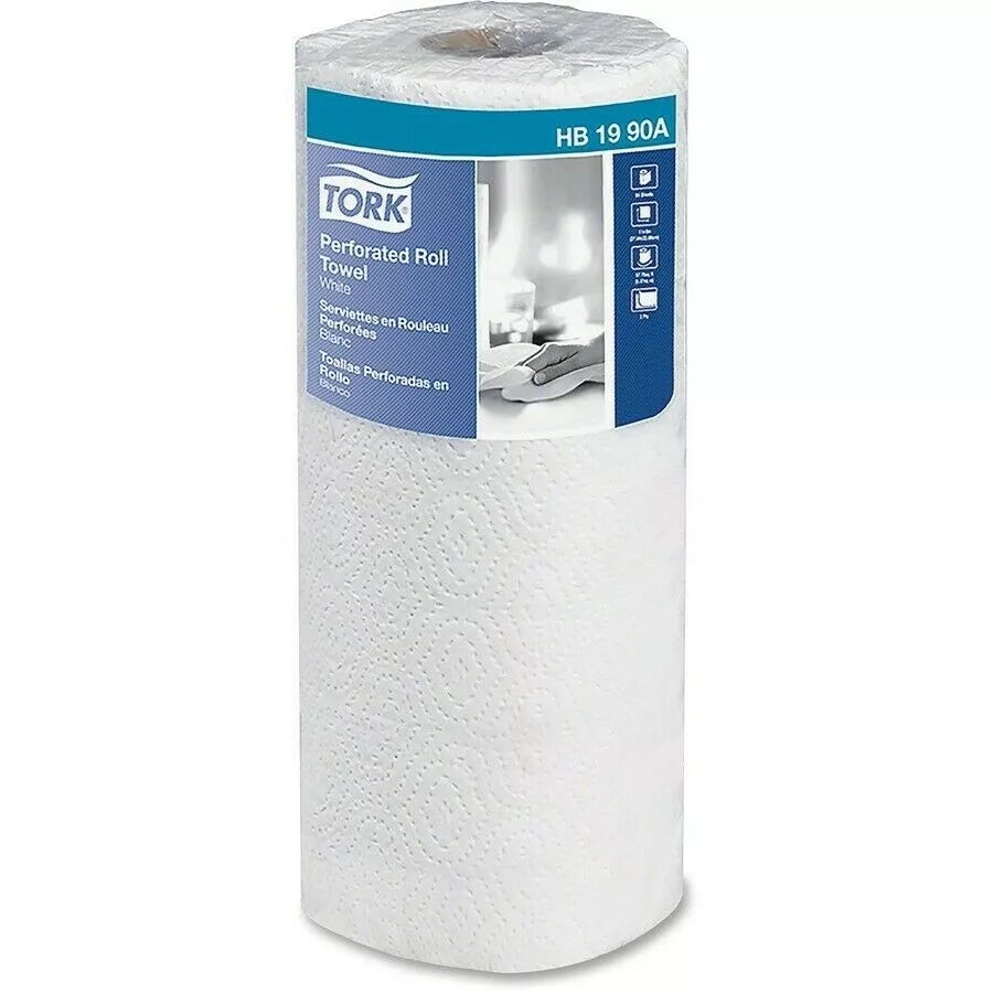 Tork HB1990A Perforated Paper Roll Towel, 2-Ply, 11" Width x 9" Length, White